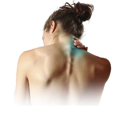 A dor é o principal síntoma da osteocondrose cervical. 